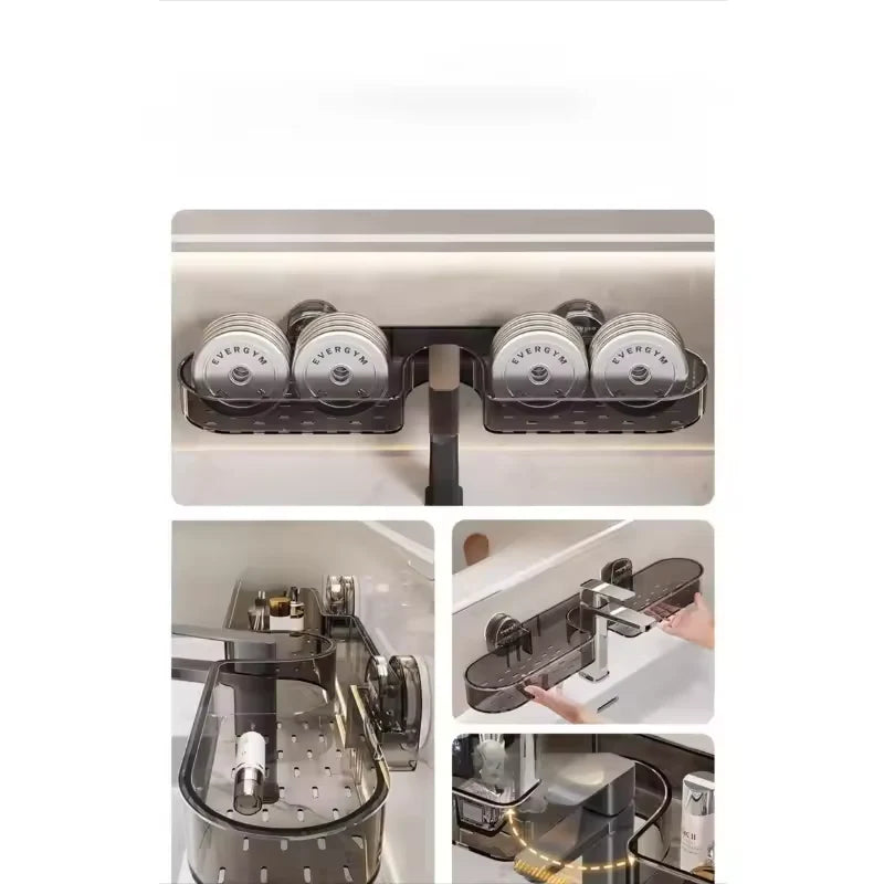 Corner Bathroom Storage Rack with Suction Cups